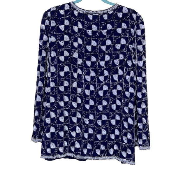 Vintage 80s Eves Allure Silk Sequined Party Blazer Dress Jacket Elegant Sz M - Picture 2 of 15